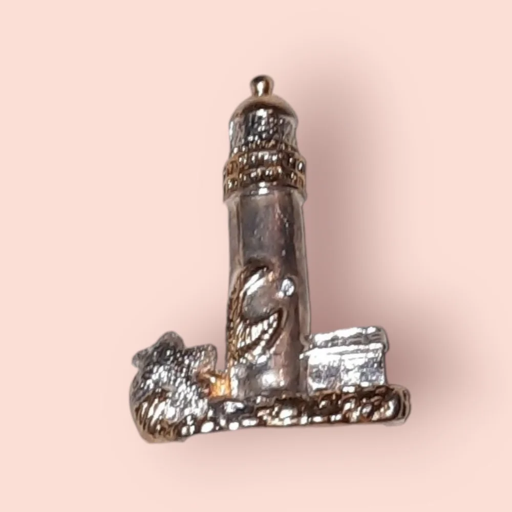 Lighthouse pendant or brooch pin two tone scarf hat lapel women's Figural